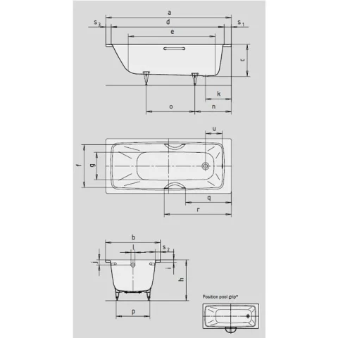 Kaldewei Cayono 747 1500x700 Nth Bath technical drawing - Image 5