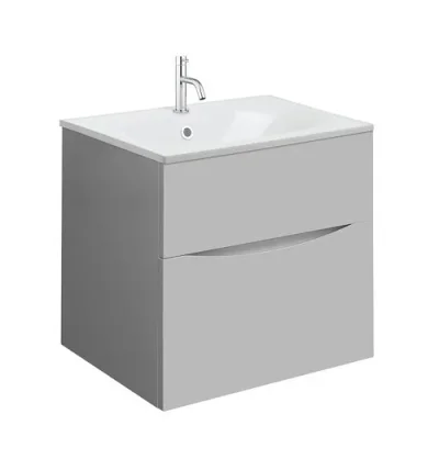 Crosswater Glide II 500mm Wall Mounted 2 Drawer Vanity Unit Storm Grey Matt product image - Image 1