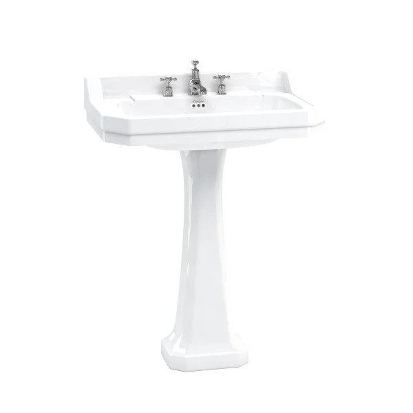 Burlington Edwardian 800 3TH Basin and Standard Pedestal
