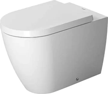Duravit ME by Stark 600mm Freestanding Rimless Back to Wall Toilet White Silk Matt