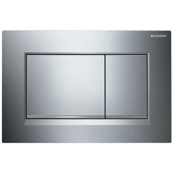 Geberit Sigma30 Square Flush Plate For Dual Flush - Gloss Chrome With Matt Chrome Detail