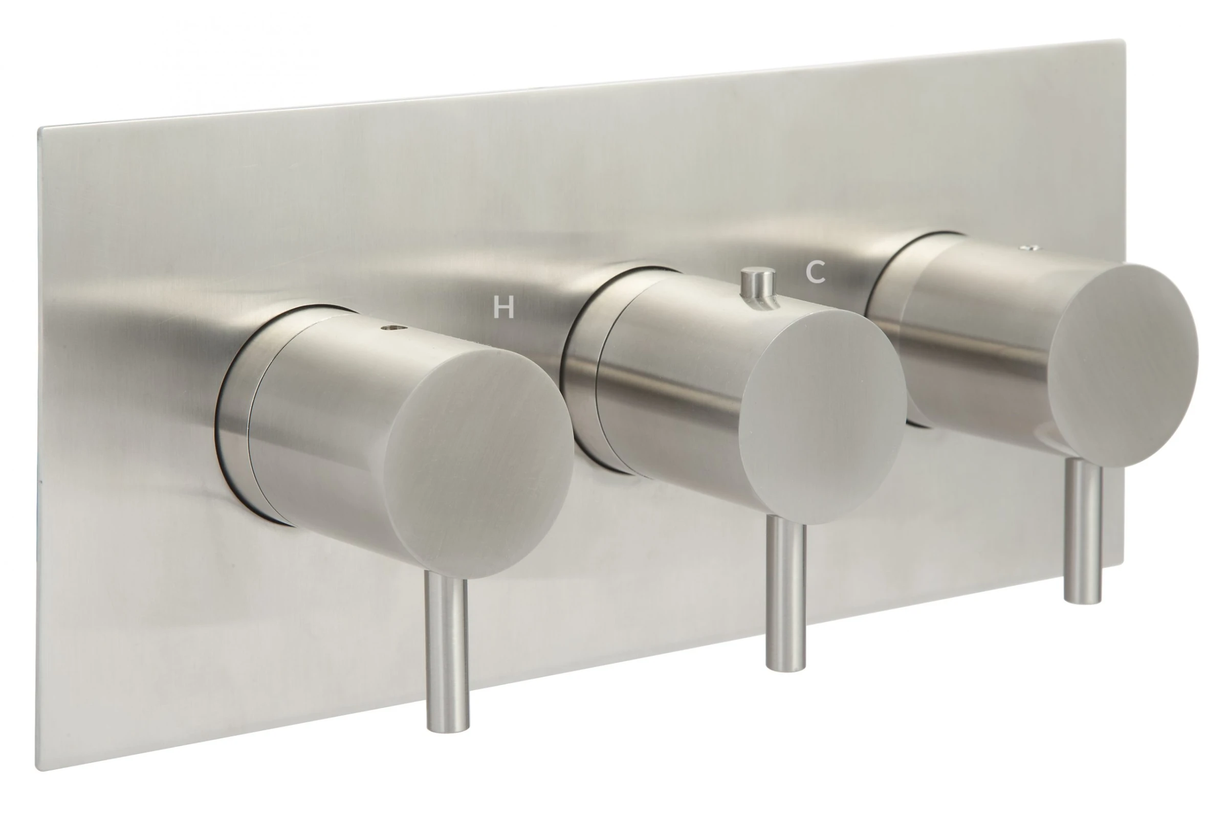Just Taps Inox Thermostatic Concealed 2 Outlet Shower Valve Horizontal