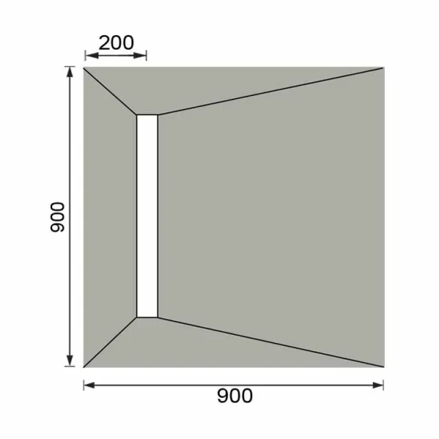Abacus Elements Lin600 Level Tray 9x9 End technical drawing - Image 2