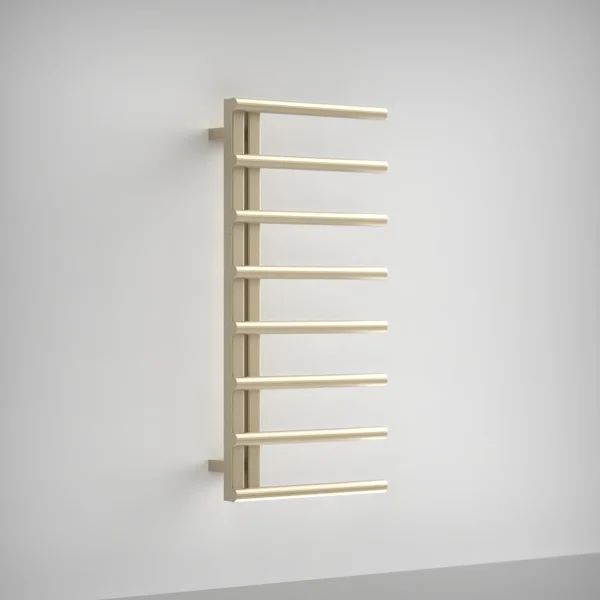 AVA Purity 1000 x 500mm Brushed Brass PVD Stainless Steel Towel Rail  Oil Filled