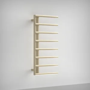 AVA Purity 1000 x 500mm Brushed Brass PVD Stainless Steel Towel Rail  Oil Filled