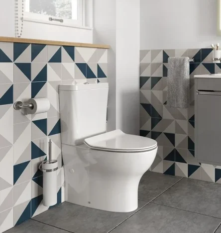 Crosswater Kai Compact Close Coupled Toilet White detail view - Image 2