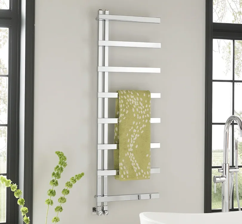 Vogue Keys II Towel Radiator Electric Only - Chrome 1080X500 product image - Image 1