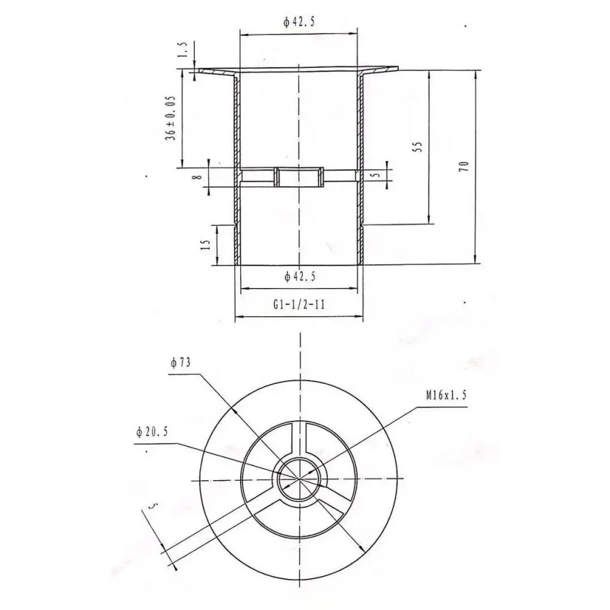 Bc Designs Push Down Bath Waste 60mm (unslotted) Powder Blue detail view - Image 2