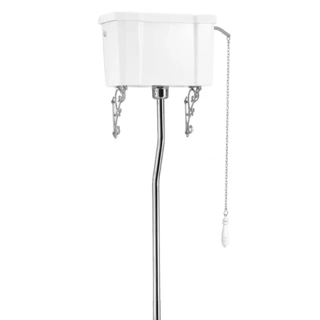 Burlington Single Flush High Level Cistern Tank With Chain & Ceramic Handle (including Cistern Fittings) product image - Image 1