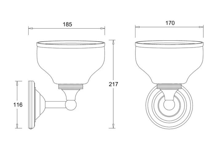 Burlington Round Base, Frosted Cup Glass Shade - Chrome detail view - Image 2