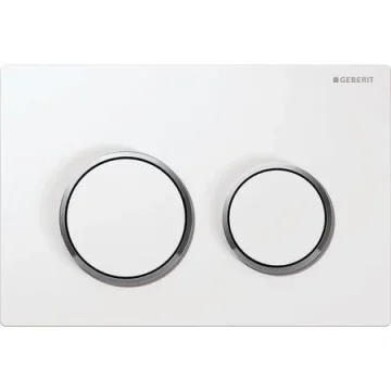 Geberit Omega20 Round Flush Plate For Dual Flush - Black With Gloss Chrome Detail detail view - Image 4