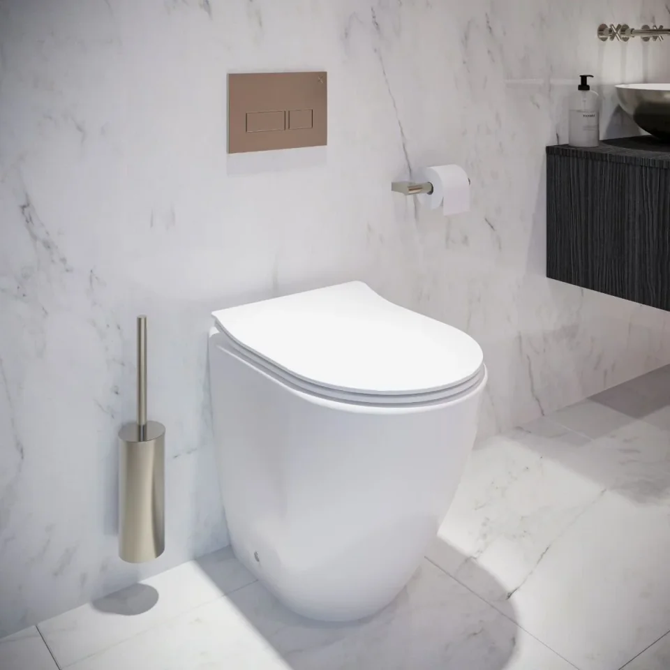 Crosswater MPRO Wall Mounted Toilet Brush Set Brushed Stainless Steel Effect detail view - Image 2