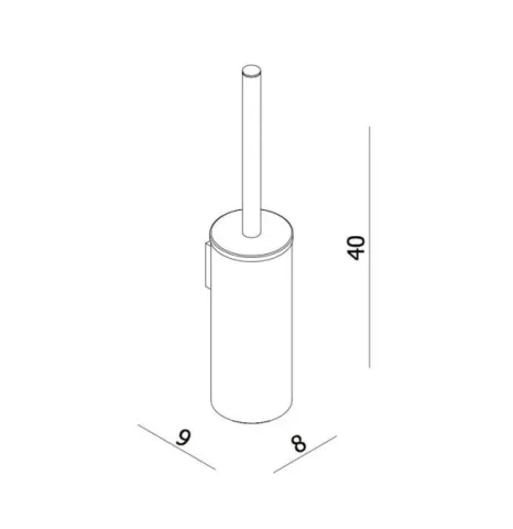 Crosswater MPRO Wall Mounted Toilet Brush Set Brushed Stainless Steel Effect detail view - Image 6