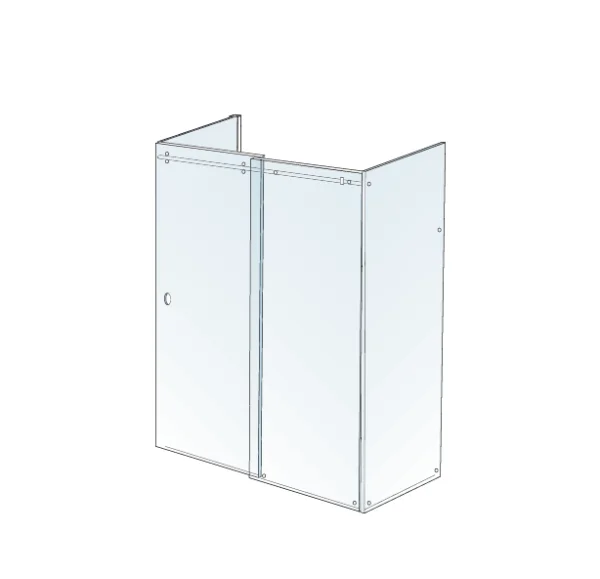 Shower Lab View 32 Standard-sliding Door + Fixed Panel + Two Return Panel 1540 - 1620 X 767 - 787 X 2000