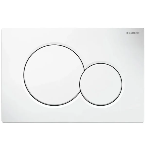 Geberit Sigma20 Round Flush Plate For Dual Flush - White With Matt White Detail