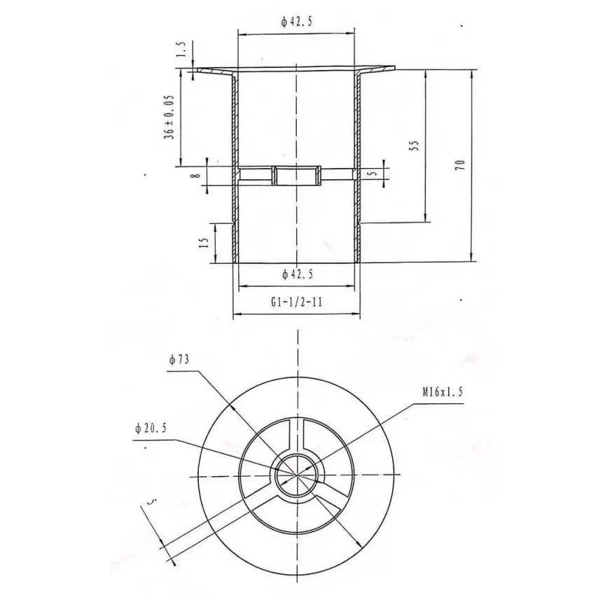 Bc Designs Push Down Bath Waste 60mm (unslotted) Nickel detail view - Image 2