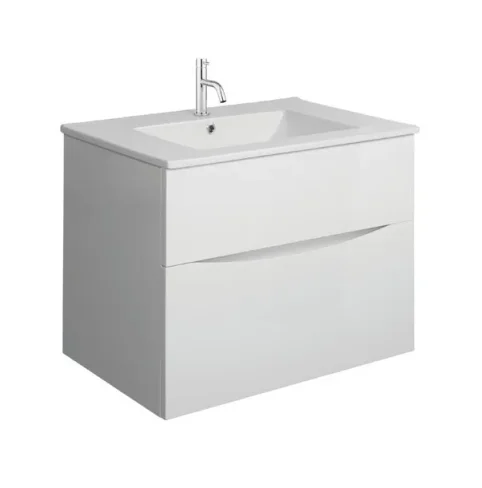 Crosswater Glide Ii 2 Drawer Basin Unit 700 White Gloss product image - Image 1