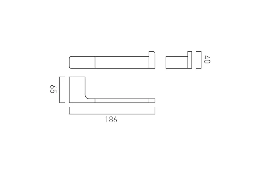 Vado Individual Shama Paper Holder Brushed Black technical drawing - Image 2