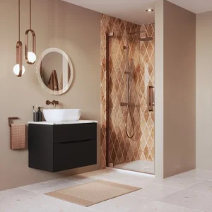 Crosswater Asura 8mm Hinged Door 800 Brushed Bronze