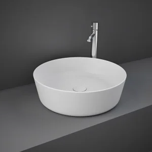 Rak Feeling 42cm Round Counter Top Wash Basin In Matt White