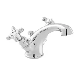 Booth & Co. Mono Basin Mixer With Pop-up Waste Chrome & White product image - Image 1
