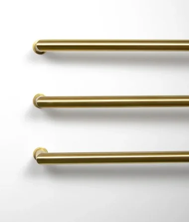 Thermosphere 12v Heated Towel Bar Double Round 632mm Brushed Brass