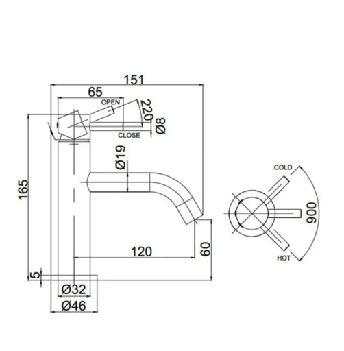Crosswater Mpro Basin Monobloc No Waste Deck Mounted Chrome detail view - Image 8