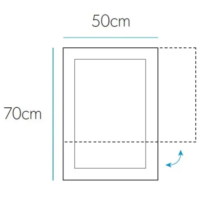 Hib Linus Mirror H70 X W50cm technical drawing - Image 2