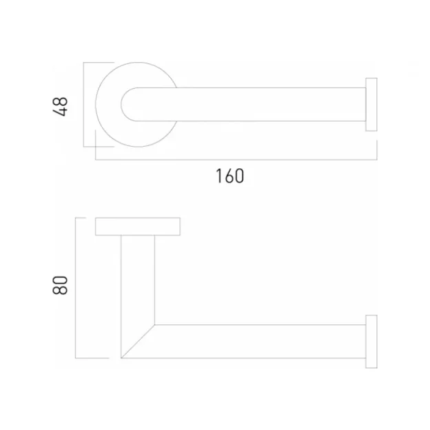 Vado Spa Paper Holder Wall Mounted Chrome technical drawing - Image 2