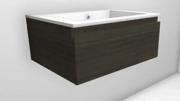 Faeber Mode 600m Slim 1 Drawer Basin Vanity Unit Shadow Teak DW467 product image - Image 1