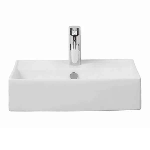 Crosswater Turin Wall Mounted Basin 500 With Overflow White product image - Image 1