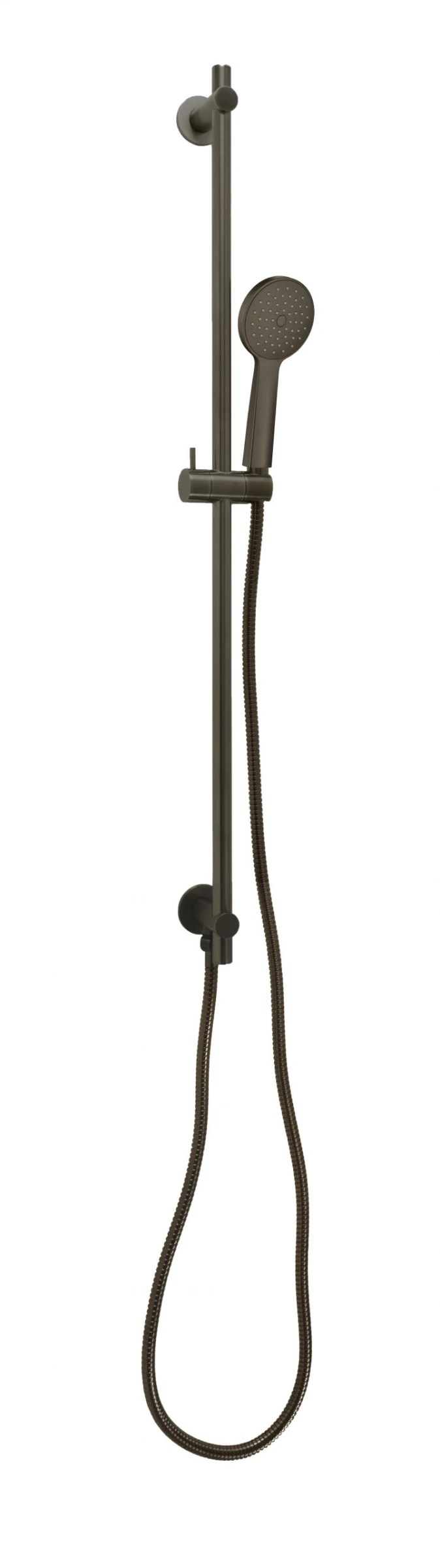 Just Taps Vos Slide Rail With Round Shower Handle And Hose Brushed Black