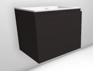 Faeber Mode 600mm 1 Drawer Basin Vanity Unit Ral 8019 Grey Brown Matt