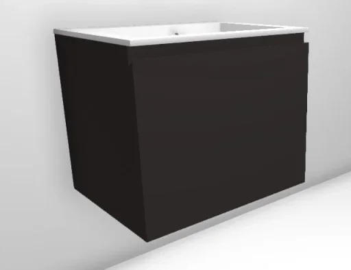 Faeber Mode 600mm 1 Drawer Basin Vanity Unit Ral 8019 Grey Brown Matt product image - Image 1