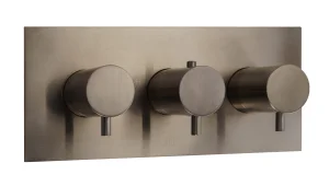 Just Taps Vos Two Outlet Thermostatic Concealed Valve Horizontal Brushed Bronze