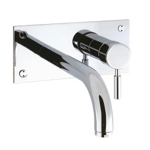 Crosswater Design 2 Hole Wall Mounted Basin Tap Set with 21cm Spout Chrome