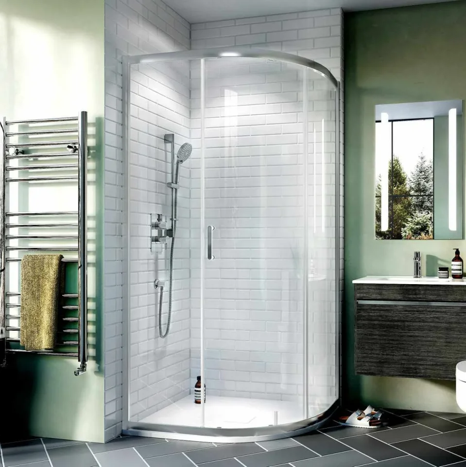 Crosswater Kai 6 Quadrant Single Door 900 Silver product image - Image 1