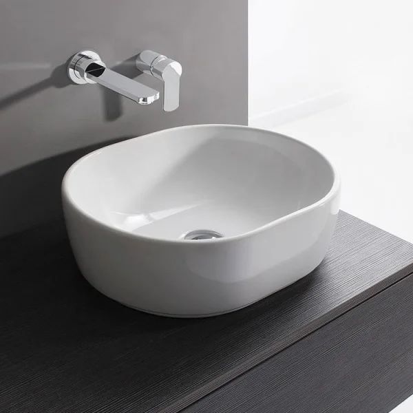 Crosswater Pearl Counter Basin 450 No Overflow White