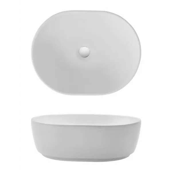 Crosswater Pearl Counter Basin 450 No Overflow White product image - Image 1