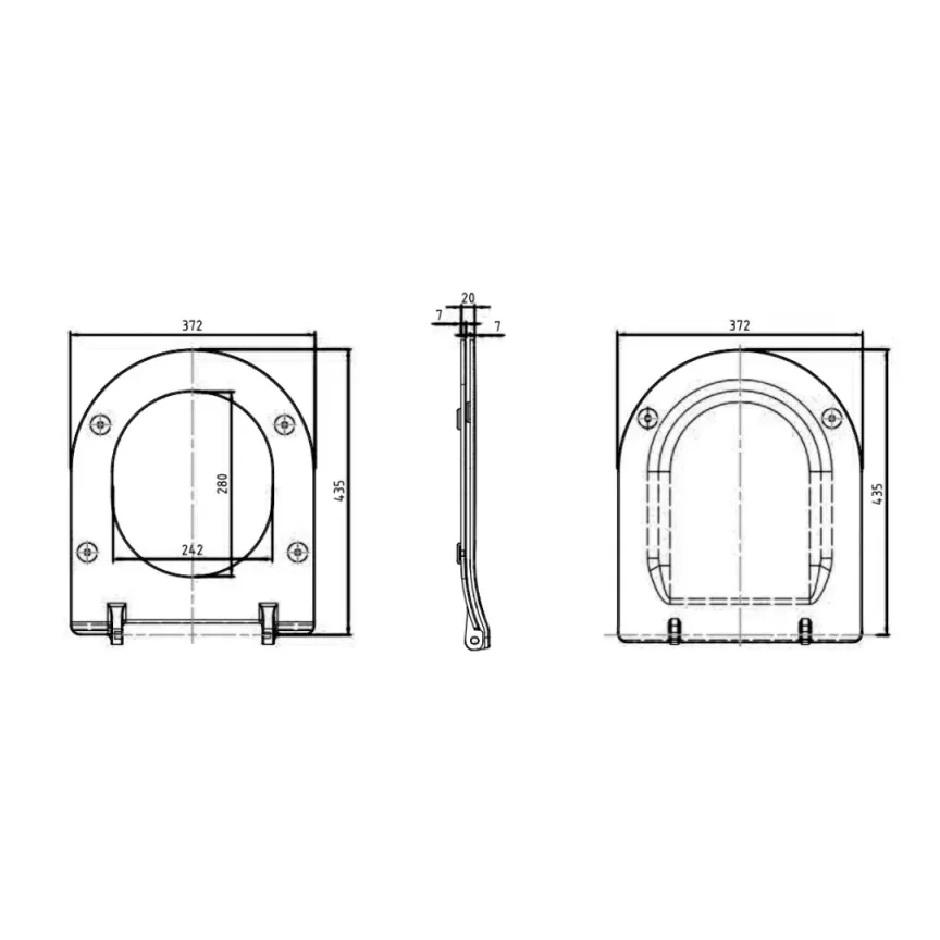 Crosswater Svelte Soft Close Toilet Seat White detail view - Image 7