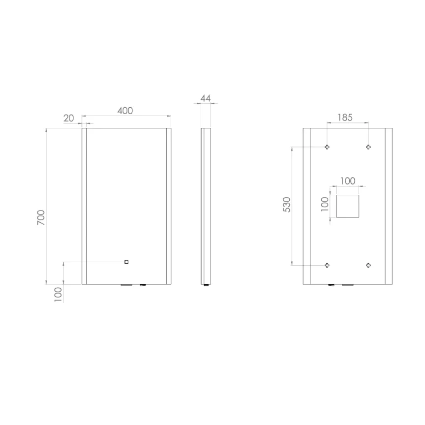 Saneux Air 40cm Electric Mirror V2 detail view - Image 4