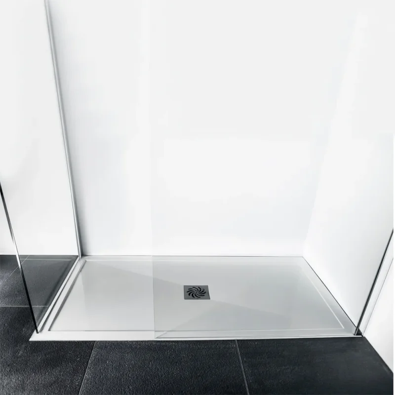 London Showers  Symmetry Slim 25 1200 x 700mm Tray & Waste - White product image - Image 1