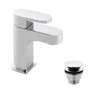 Vado Life Mono Basin Mixer Smooth Bodied Single Lever Deck Mounted With Universal Waste Chrome