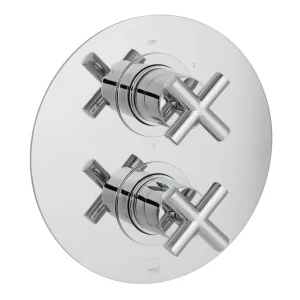 Vado Dx Elements 3 Outlet 2 Handle Concealed Thermostatic Valve Round Backplate Chrome