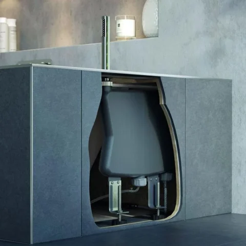 Vado Zoo Capsule Single Function Shower Handset With Flexible Chrome Plated Brass Hose And Concealed Box To Eliminate Water Ingress Chrome detail view - Image 3