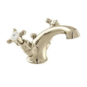 Booth & Co. Mono Basin Mixer With Pop-up Waste Nickel & Crackled White
