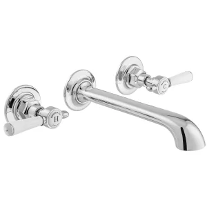 Booth & Co. Wall Mounted Basin Mixer Chrome & White
