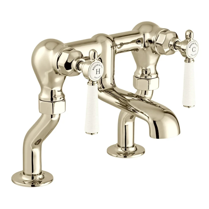Booth & Co. Bath Filler Bright Nickel & Crackled White product image - Image 1