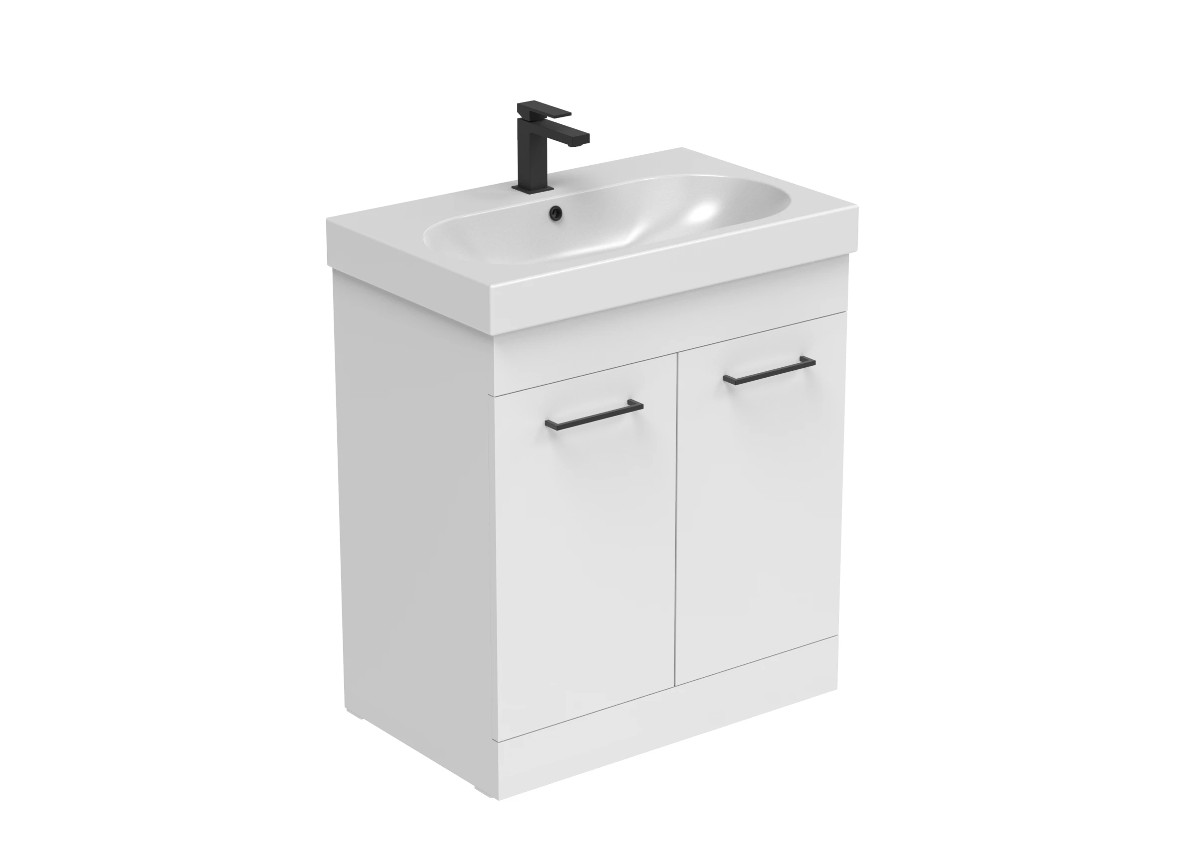 Saneux Austen 72cm 2 Door Floor Standing Unit - Matte White