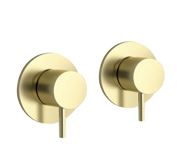 Just Taps Vos Wall Valves Brushed Brass